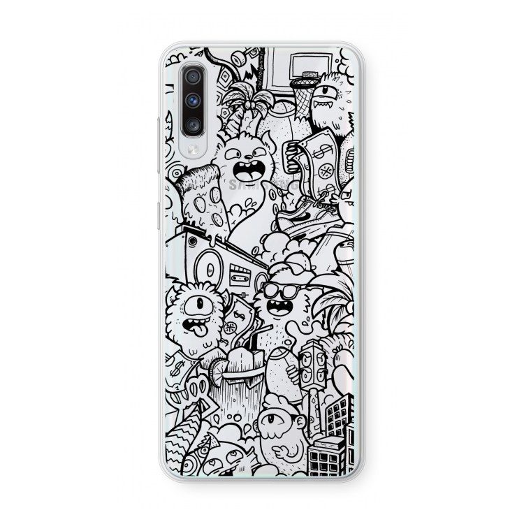 Vexx Black City : Samsung Galaxy A70 Transparant Hoesje