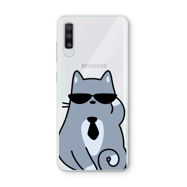 Cool cat: Samsung Galaxy A70 Transparant Hoesje