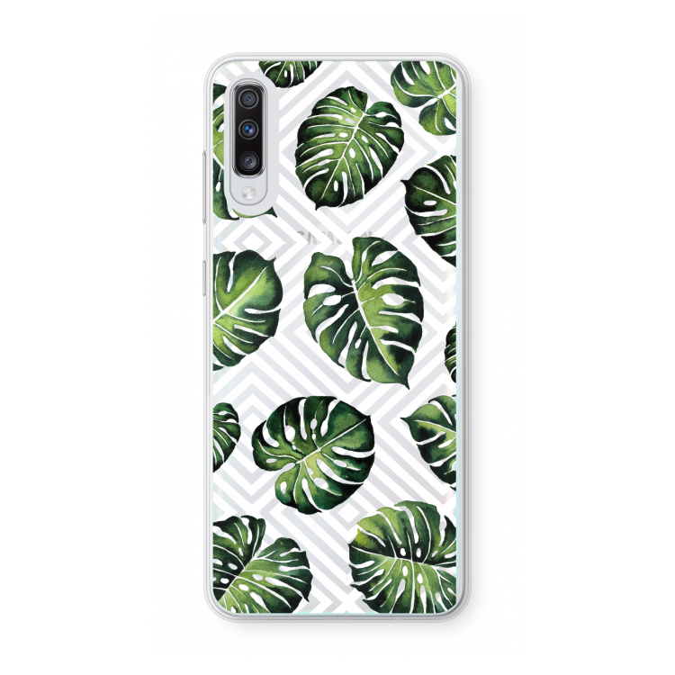 Geometrische jungle: Samsung Galaxy A70 Transparant Hoesje