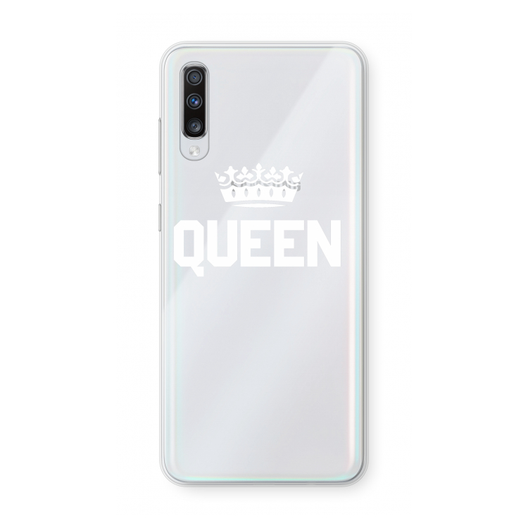 Queen zwart: Samsung Galaxy A70 Transparant Hoesje