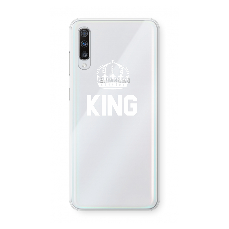 King zwart: Samsung Galaxy A70 Transparant Hoesje