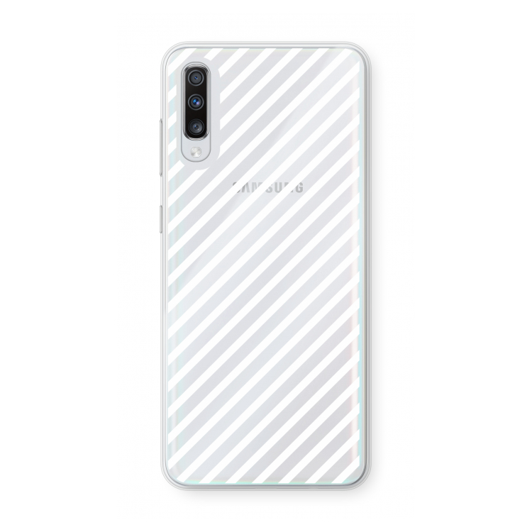 Strepen zwart-wit: Samsung Galaxy A70 Transparant Hoesje