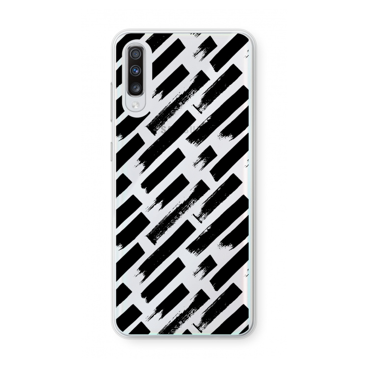 Zwarte vegen: Samsung Galaxy A70 Transparant Hoesje