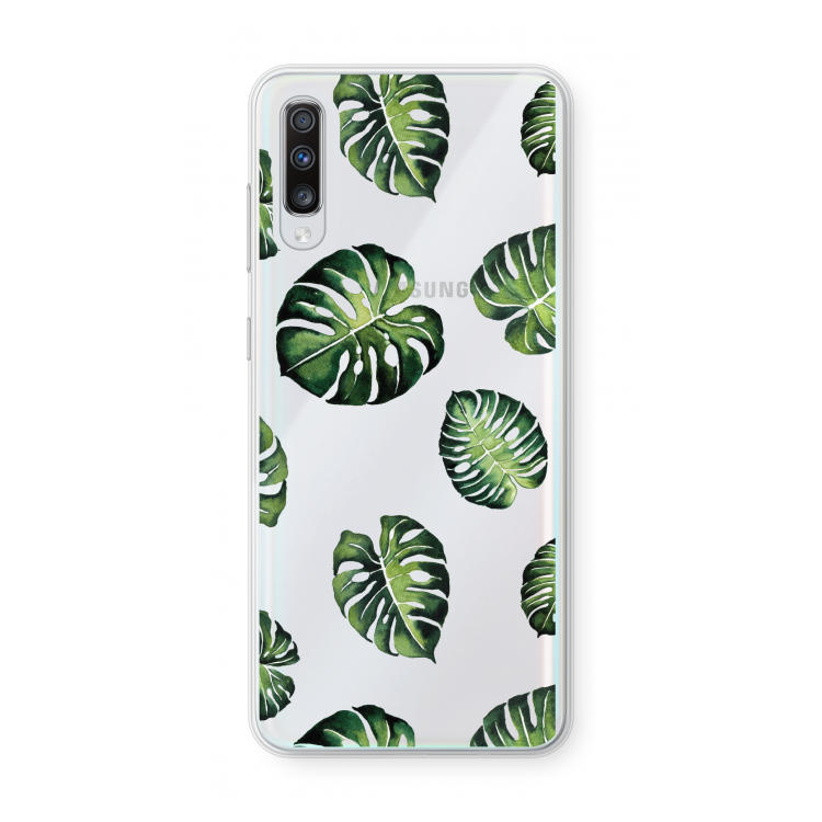 Tropische bladeren: Samsung Galaxy A70 Transparant Hoesje