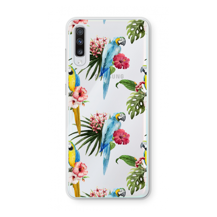 Kleurrijke papegaaien: Samsung Galaxy A70 Transparant Hoesje