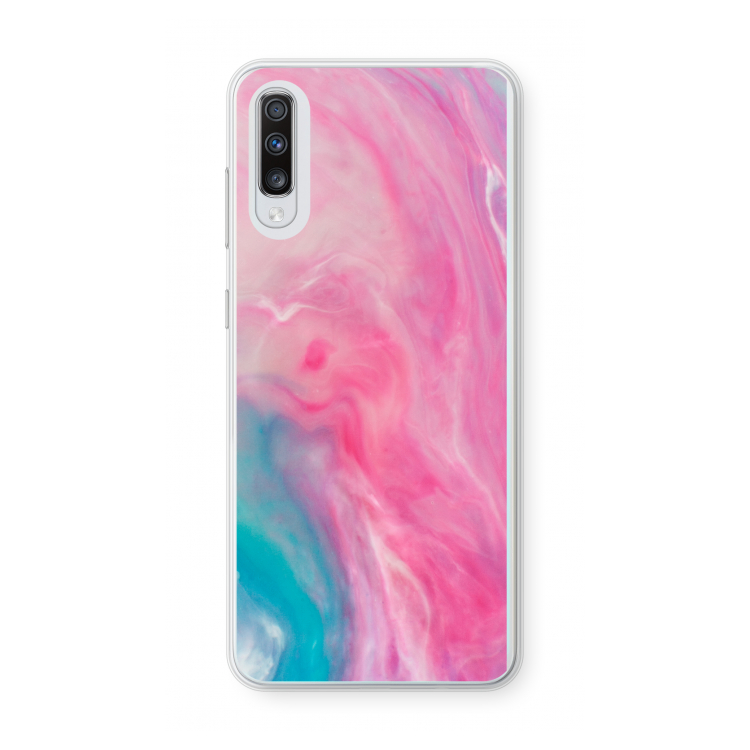 Roze explosie: Samsung Galaxy A70 Transparant Hoesje