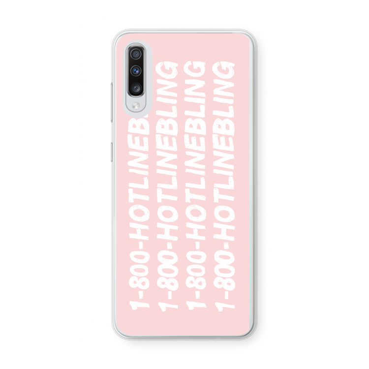 Hotline bling pink: Samsung Galaxy A70 Transparant Hoesje