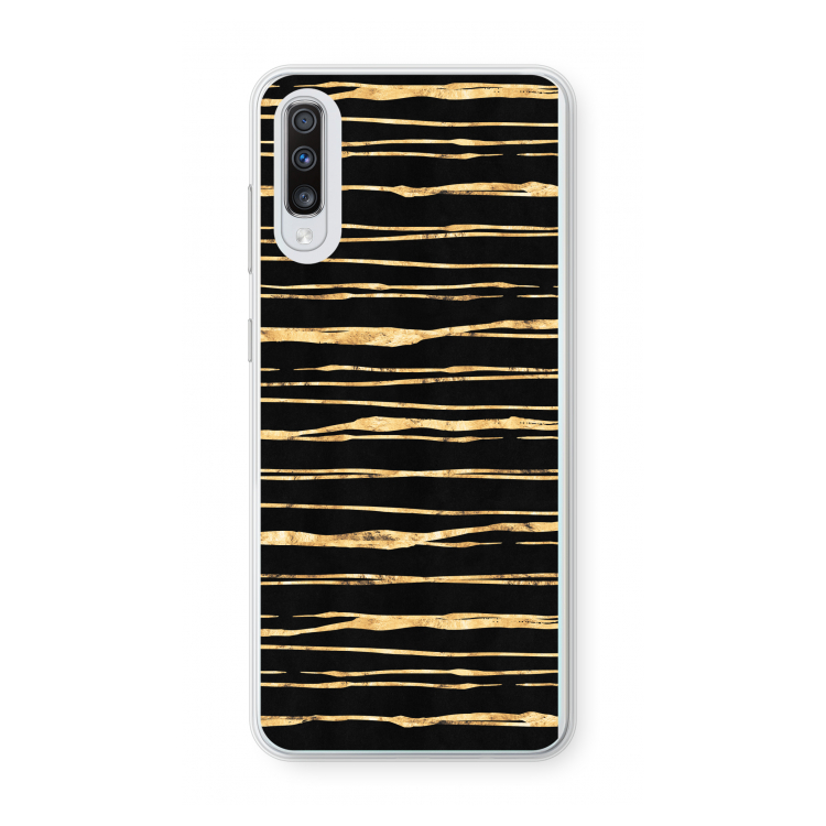 Gouden strepen: Samsung Galaxy A70 Transparant Hoesje