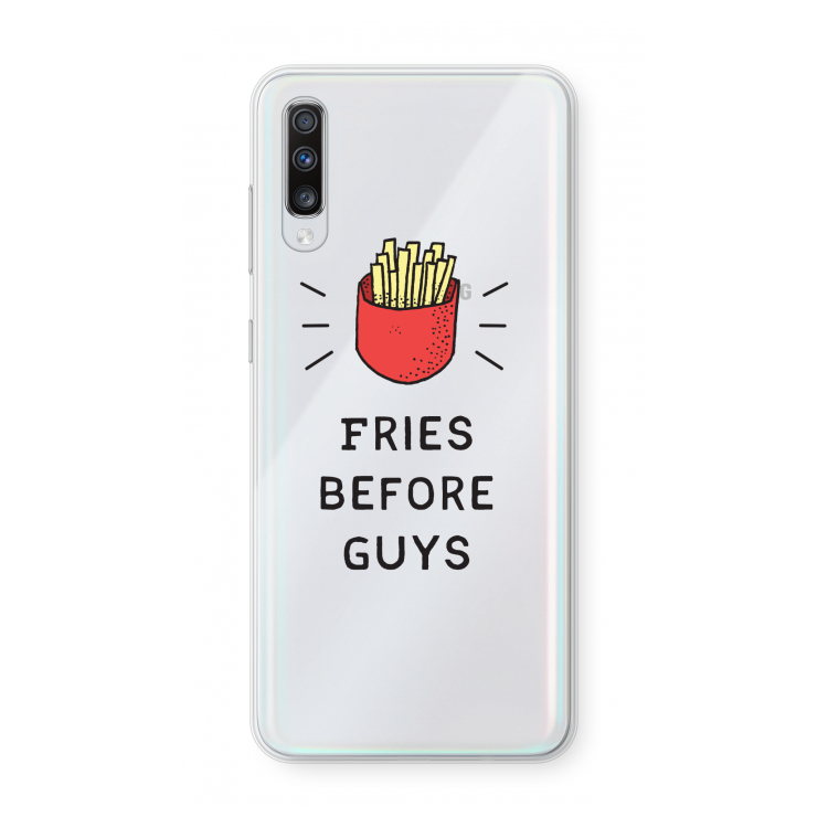 Fries before guys: Samsung Galaxy A70 Transparant Hoesje