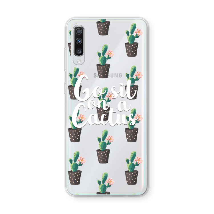 Cactus quote: Samsung Galaxy A70 Transparant Hoesje