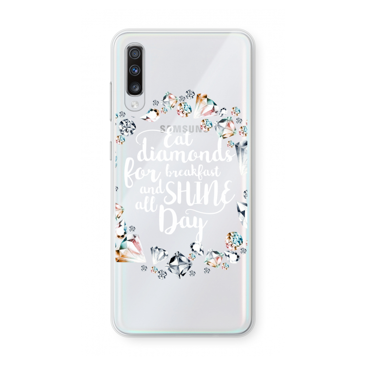 Diamonds: Samsung Galaxy A70 Transparant Hoesje