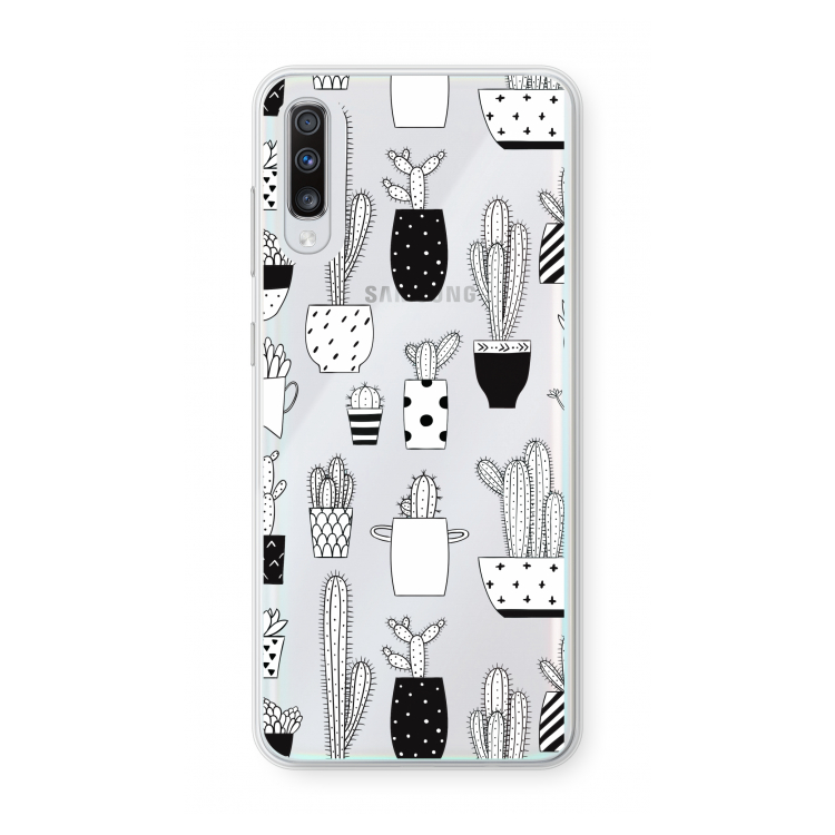 Cactusmotief: Samsung Galaxy A70 Transparant Hoesje