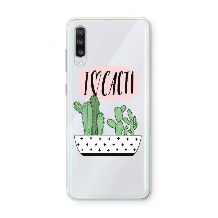 I love cacti: Samsung Galaxy A70 Transparant Hoesje