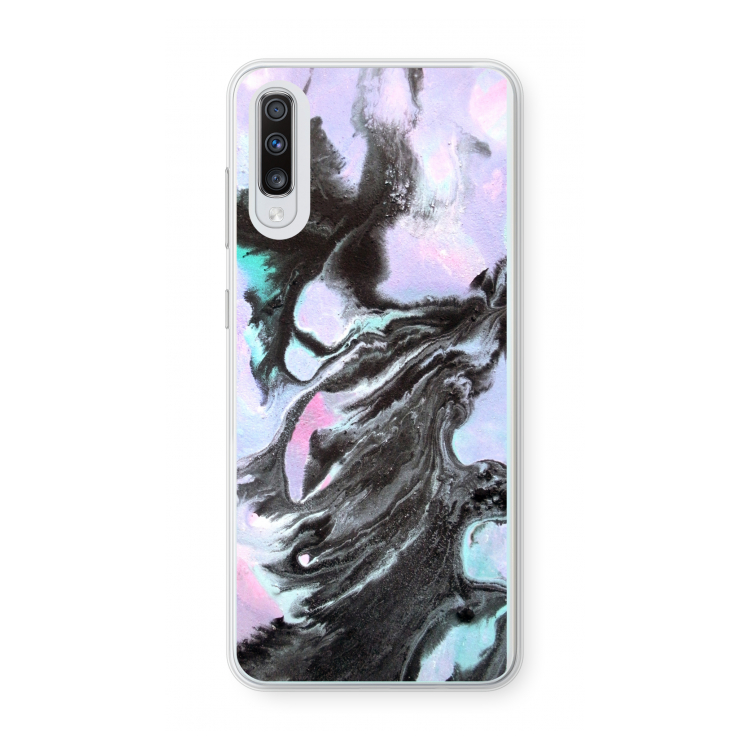 Pastel zwart: Samsung Galaxy A70 Transparant Hoesje