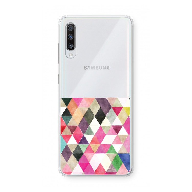 Gekleurde driehoekjes: Samsung Galaxy A70 Transparant Hoesje