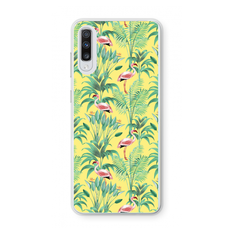 Flamingo party: Samsung Galaxy A70 Transparant Hoesje
