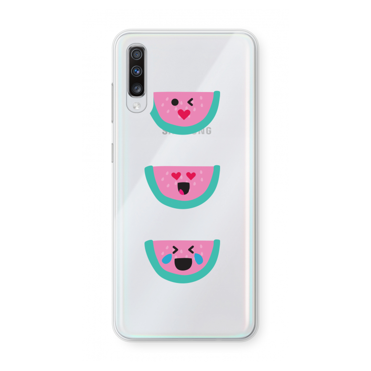 Smiley watermeloen: Samsung Galaxy A70 Transparant Hoesje