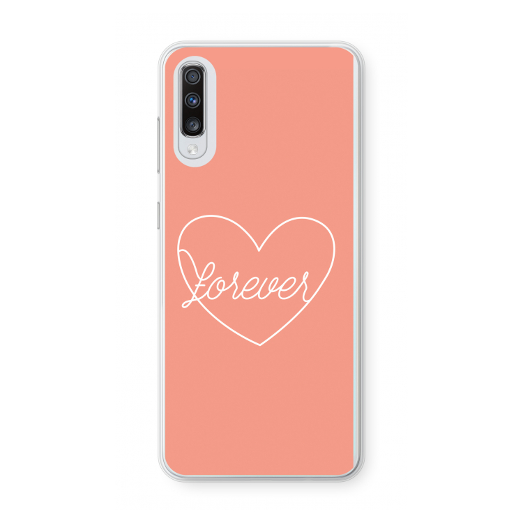 Forever heart: Samsung Galaxy A70 Transparant Hoesje