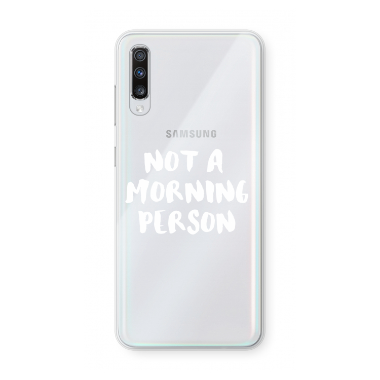 Morning person: Samsung Galaxy A70 Transparant Hoesje