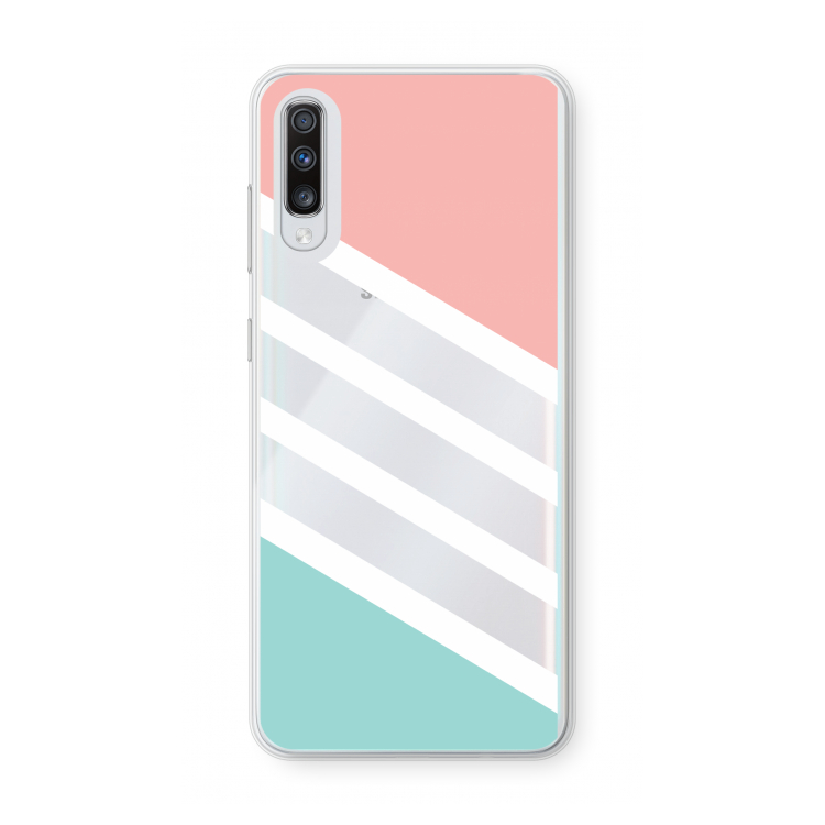 Strepen pastel: Samsung Galaxy A70 Transparant Hoesje