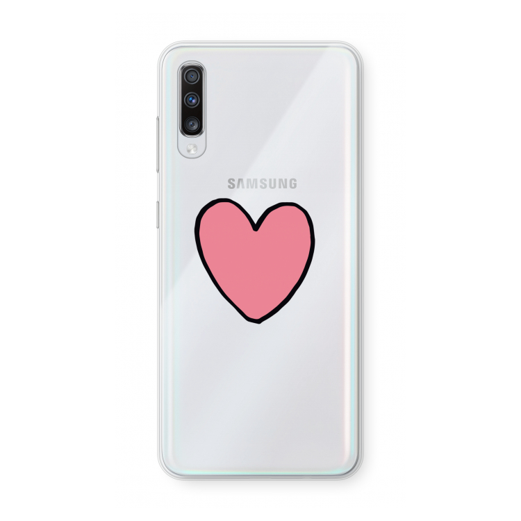 Hartje: Samsung Galaxy A70 Transparant Hoesje