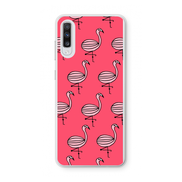 Flamingo: Samsung Galaxy A70 Transparant Hoesje