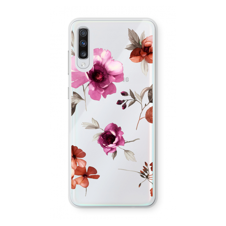 Geschilderde bloemen: Samsung Galaxy A70 Transparant Hoesje