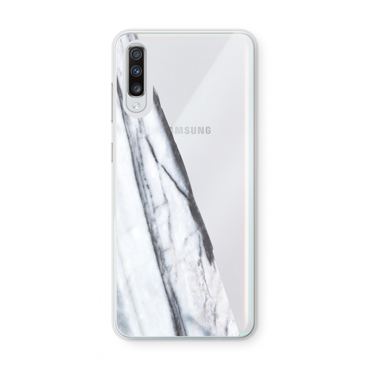 Gestreepte marmer: Samsung Galaxy A70 Transparant Hoesje