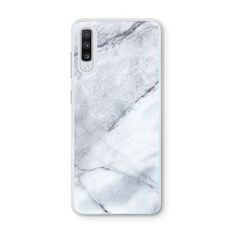 Witte marmer: Samsung Galaxy A70 Transparant Hoesje