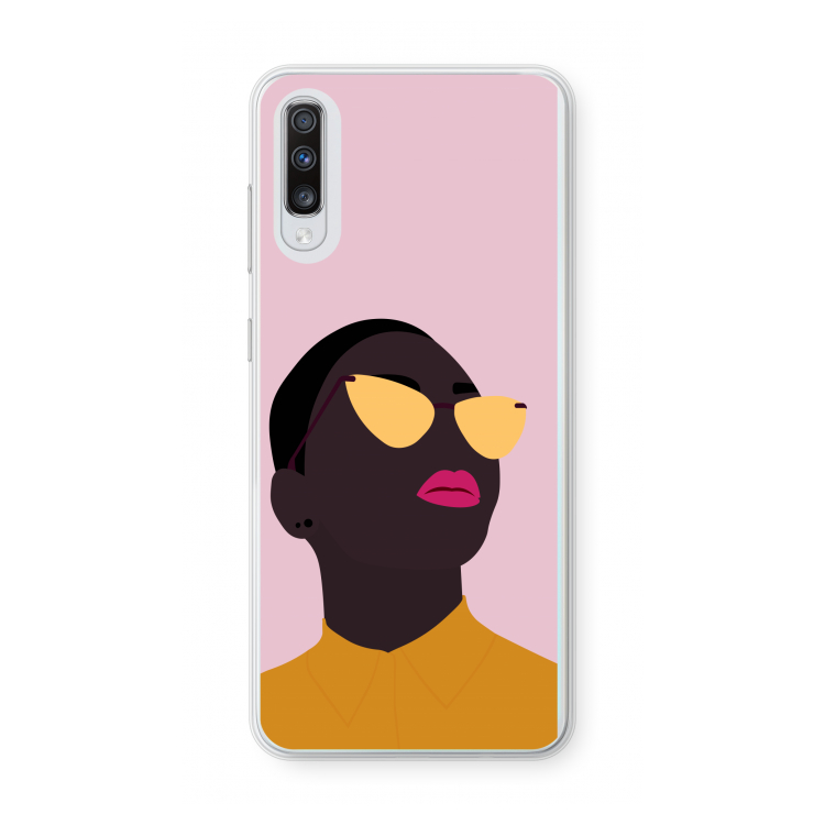Yellow glasses: Samsung Galaxy A70 Transparant Hoesje