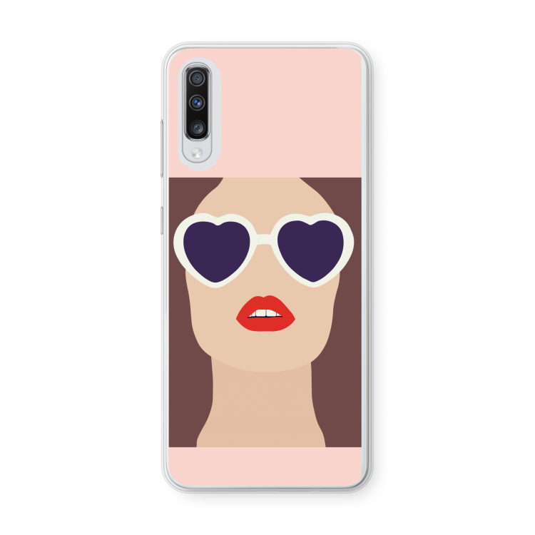 Red lips: Samsung Galaxy A70 Transparant Hoesje