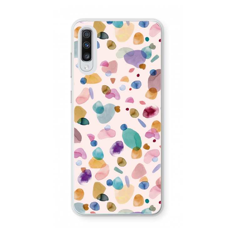Terrazzo Memphis Pink: Samsung Galaxy A70 Transparant Hoesje