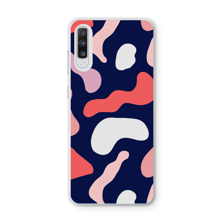 Memphis Shapes Pink: Samsung Galaxy A70 Transparant Hoesje