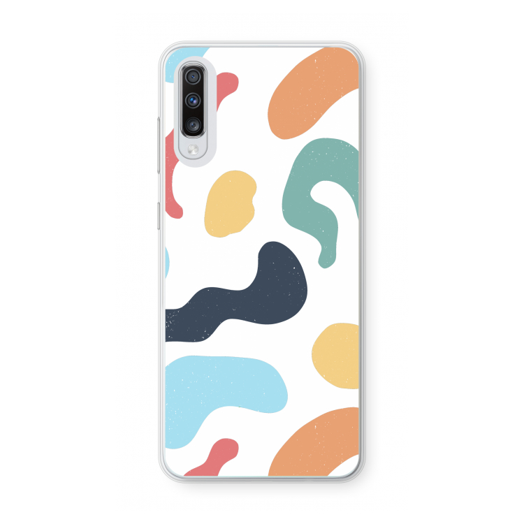 Memphis Shapes Blue: Samsung Galaxy A70 Transparant Hoesje