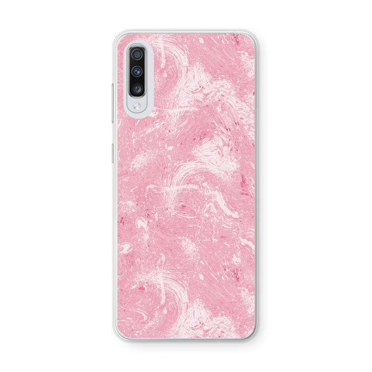 Abstract Painting Pink: Samsung Galaxy A70 Transparant Hoesje