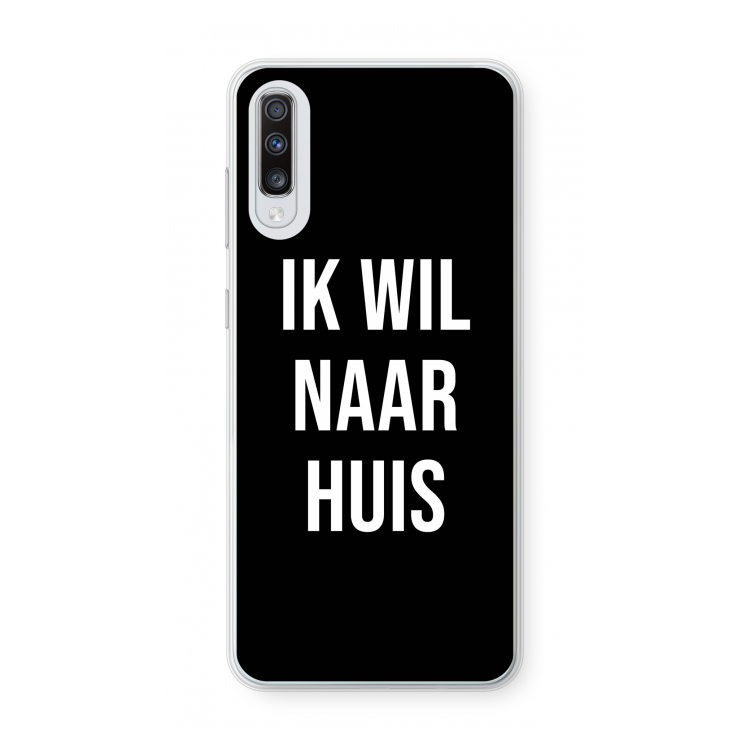Ik wil naar huis - Zwart: Samsung Galaxy A70 Transparant Hoesje