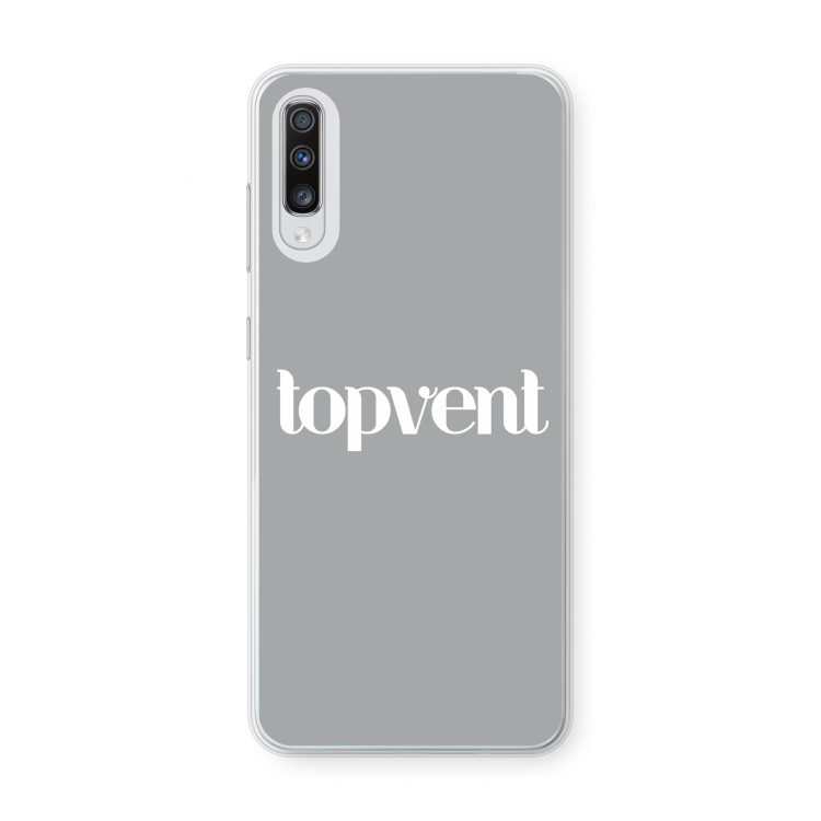 Topvent Grijs Wit: Samsung Galaxy A70 Transparant Hoesje