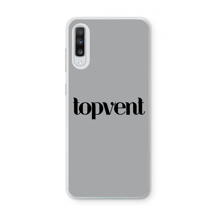 Topvent Grijs Zwart: Samsung Galaxy A70 Transparant Hoesje