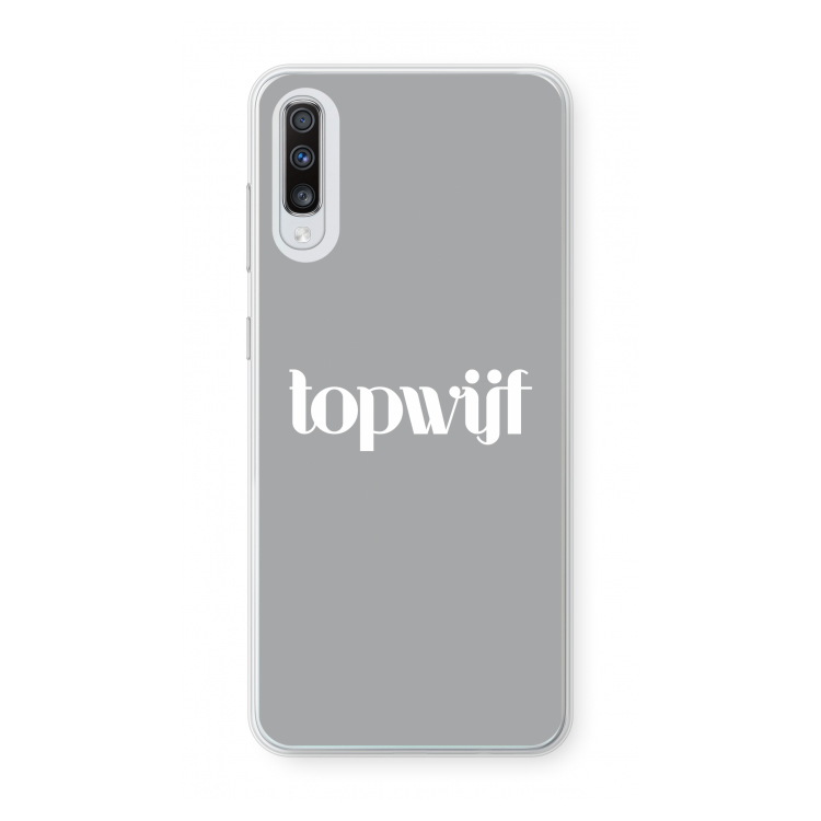 Topwijf Grijs Wit: Samsung Galaxy A70 Transparant Hoesje