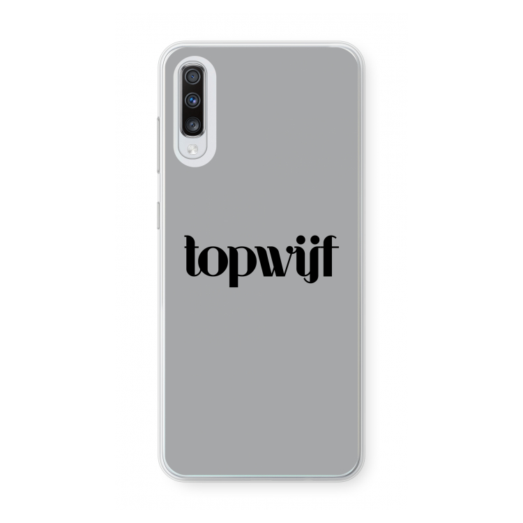 Topwijf Grijs Zwart: Samsung Galaxy A70 Transparant Hoesje