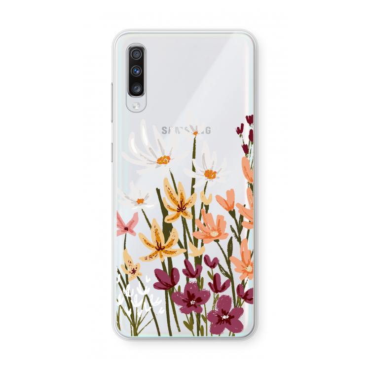 Painted wildflowers: Samsung Galaxy A70 Transparant Hoesje