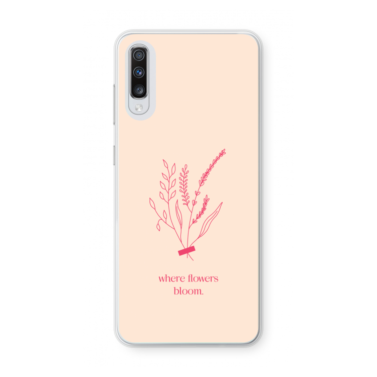 Where flowers bloom: Samsung Galaxy A70 Transparant Hoesje