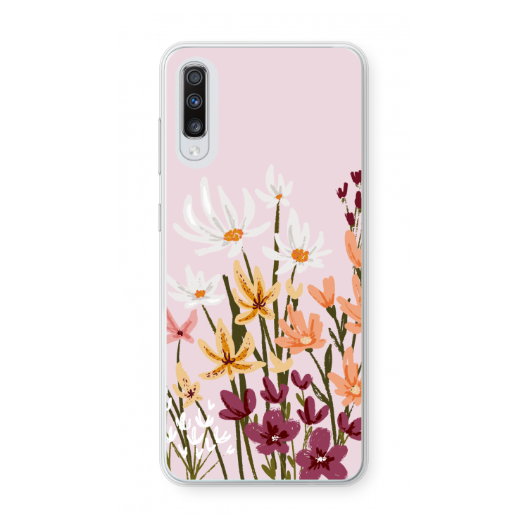 Painted wildflowers: Samsung Galaxy A70 Transparant Hoesje