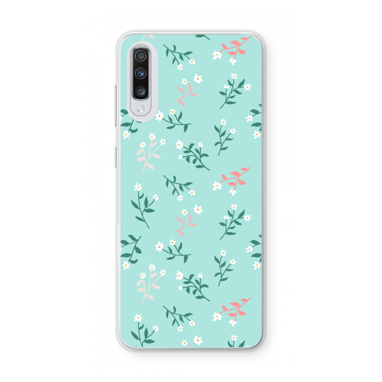 Small white flowers: Samsung Galaxy A70 Transparant Hoesje