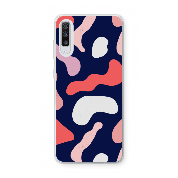 Memphis Shapes Pink: Samsung Galaxy A70 Transparant Hoesje