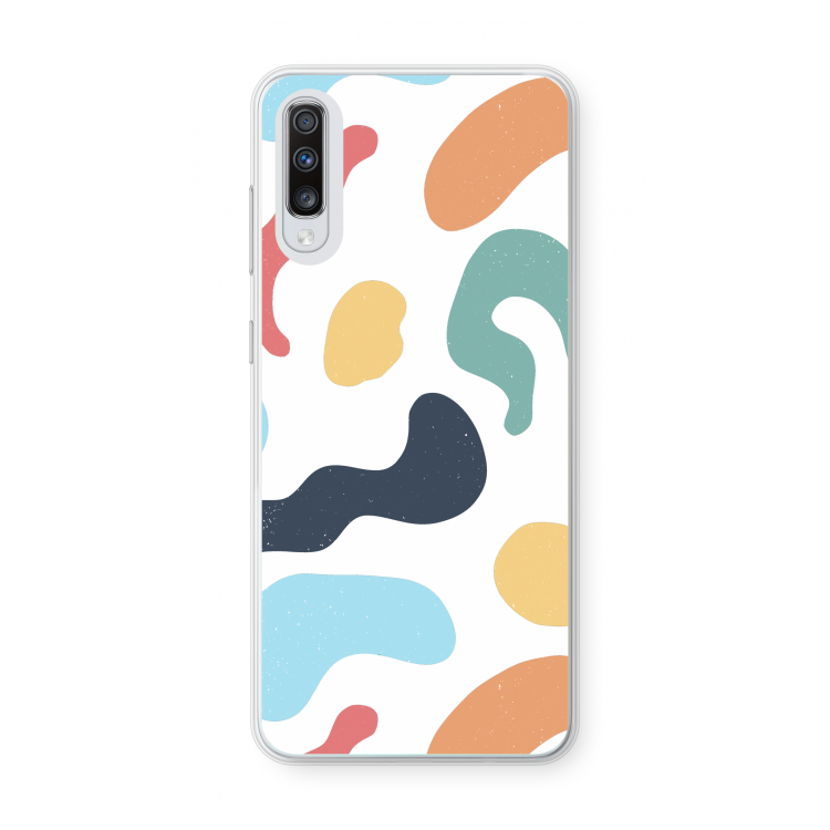 Memphis Shapes Blue: Samsung Galaxy A70 Transparant Hoesje