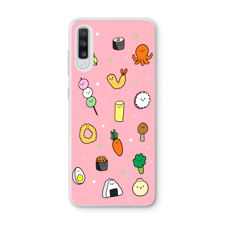 Happy bento friends: Samsung Galaxy A70 Transparant Hoesje