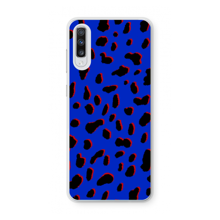 Blue Leopard: Samsung Galaxy A70 Transparant Hoesje