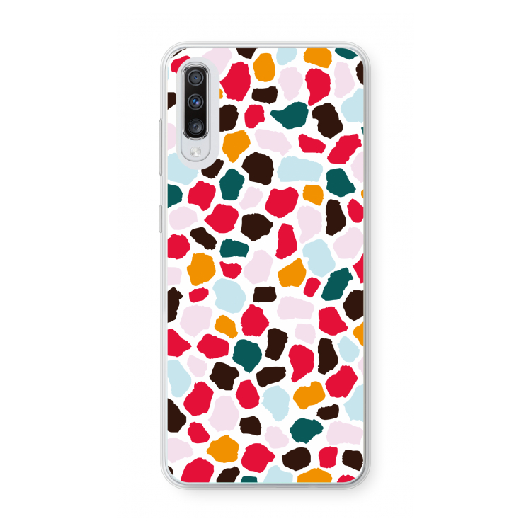 Colored Giraffe: Samsung Galaxy A70 Transparant Hoesje