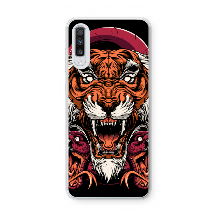Tiger and Rattlesnakes: Samsung Galaxy A70 Transparant Hoesje